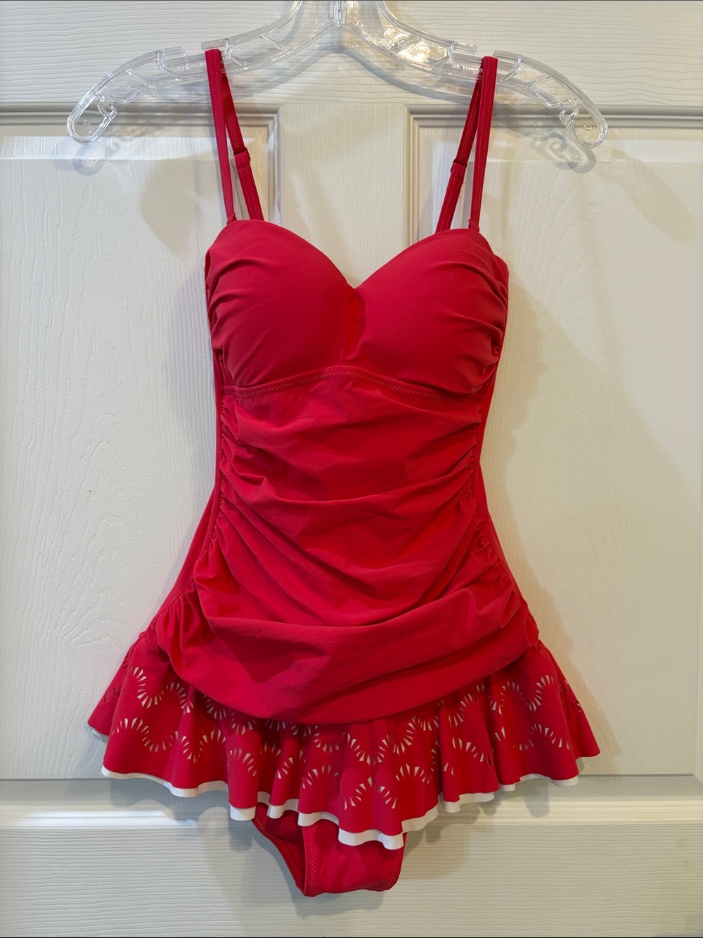 Profile by Gottex Coral Pink Ruffled One-Piece Swimsuit
